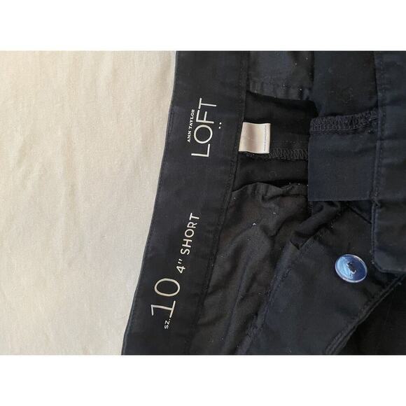 Ann Taylor Loft Size 10 Black 4” Short 100% Cotton - Picture 3 of 4